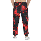 Men's Sweatpants Black Rocks in Red Flames