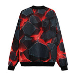 Bomber Jacket Black Rocks in Red Flames