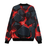 Bomber Jacket Black Rocks in Red Flames