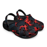 Classic Clogs Black Rocks in Red Flames