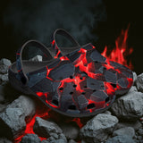 Classic Clogs Black Rocks in Red Flames