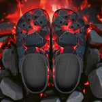 Classic Clogs Black Rocks in Red Flames