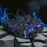 Classic Clogs Shiny Cracked Stones in Blue Flame