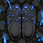 Classic Clogs Shiny Cracked Stones in Blue Flame