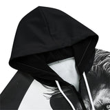 Men's Zip Up Hoodie Gothic Lion Dark Night Moon