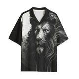 Hawaiian Shirt Gothic Lion Dark Night Moon