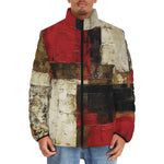 Down-Padded Puffer Jacket Modern Art Abstraction