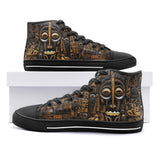 High-Top Canvas Shoes Carved Wood African Patterns