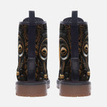 Leather Boots Carved Wood African Patterns