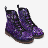 Leather Boots Purple Grotesque Faces Artwork