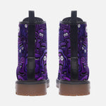 Leather Boots Purple Grotesque Faces Artwork