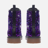 Leather Boots Purple Grotesque Faces Artwork