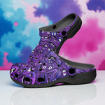 Classic Clogs Purple Grotesque Faces Artwork