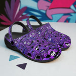Classic Clogs Purple Grotesque Faces Artwork
