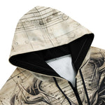 Men's Zip Up Hoodie Grunge Vintage Biomechanical Art