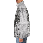 Down-Padded Puffer Jacket Robot Head Pencil Drawing