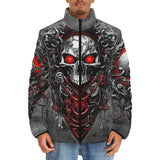 Down-Padded Puffer Jacket Fantasy Skull Mechanical Gears