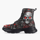 Casual Leather Chunky Boots Fantasy Skull Mechanical Gears