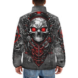 Down-Padded Puffer Jacket Fantasy Skull Mechanical Gears