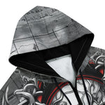 Men's Zip Up Hoodie Fantasy Skull Mechanical Gears