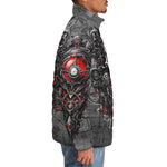 Down-Padded Puffer Jacket Fantasy Skull Mechanical Gears
