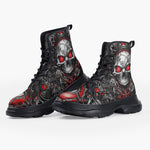 Casual Leather Chunky Boots Fantasy Skull Mechanical Gears