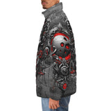Down-Padded Puffer Jacket Fantasy Skull Mechanical Gears