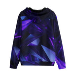 Men's Zip Up Hoodie Abstract Blue Polygons Geometric