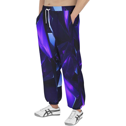 Men's Sweatpants Abstract Blue Polygons Geometric