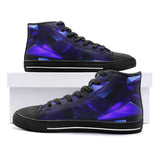 High-Top Canvas Shoes Abstract Blue Polygons Geometric