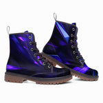 Leather Boots Abstract Blue Polygons Geometric