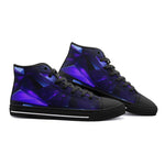 High-Top Canvas Shoes Abstract Blue Polygons Geometric