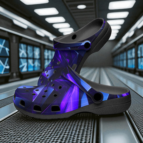 Classic Clogs Abstract Blue Polygons Geometric