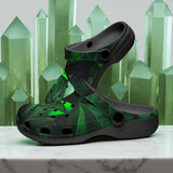 Classic Clogs Green Crystal Geometric Abstraction