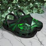 Classic Clogs Green Crystal Geometric Abstraction
