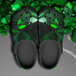 Classic Clogs Green Crystal Geometric Abstraction