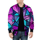 Bomber Jacket Blue Violet Polygonal Glass