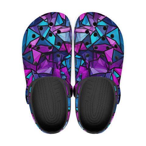 Classic Clogs Blue Violet Polygonal Glass