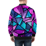 Bomber Jacket Blue Violet Polygonal Glass