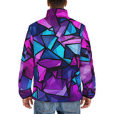 Down-Padded Puffer Jacket Blue Violet Polygonal Glass