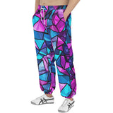 Men's Sweatpants Blue Violet Polygonal Glass