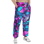 Men's Sweatpants Blue Violet Polygonal Glass