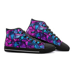 High-Top Canvas Shoes Blue Violet Polygonal Glass