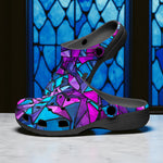 Classic Clogs Blue Violet Polygonal Glass
