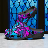 Classic Clogs Blue Violet Polygonal Glass