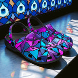 Classic Clogs Blue Violet Polygonal Glass