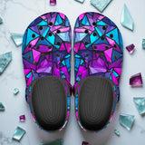 Classic Clogs Blue Violet Polygonal Glass