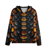 Men's Zip Up Hoodie Golden Dragon Skin