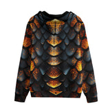 Men's Zip Up Hoodie Golden Dragon Skin