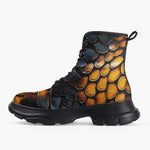 Casual Leather Chunky Boots Dragon Scales